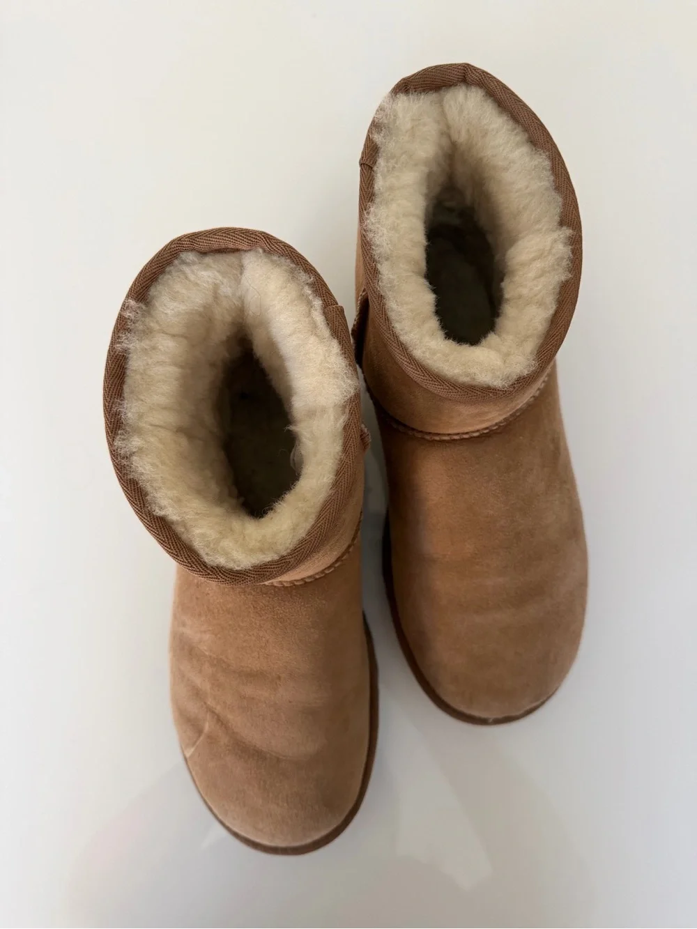 UGG Short Suede Boots in Chestnut Brown